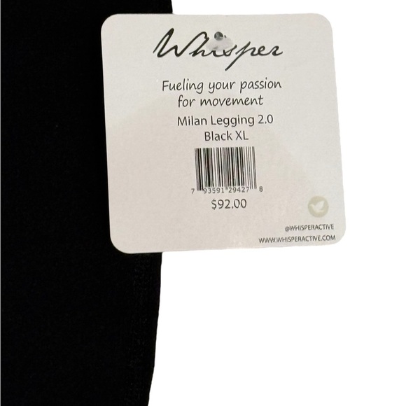 Whisper Milan Legging 2.0 - Black, Size XL - New With Tags! - Picture 4 of 9